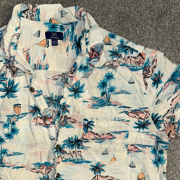 Tropical Print Men's Button Down Shirt - Picture 4 of 5